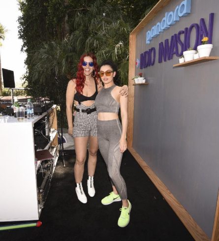 Lizzy Plapinger of LPX and Charli XCX attend Pandora Indio Invasion on April 15, 2017 in Cathedral City, California.