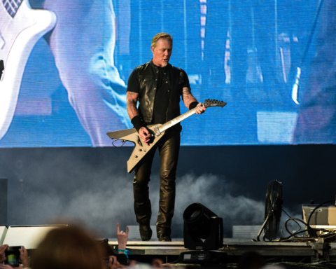 James Hetfield of Metallica playing at Outside Lands in San Francisco
